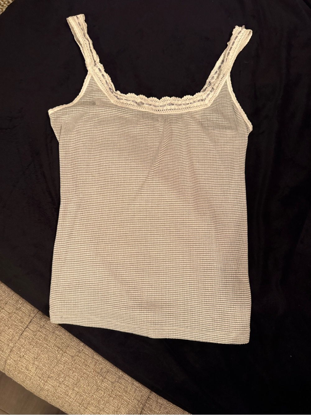 Free People Only You. Lace-Trim Ribbed Tank - Picture 3 of 5